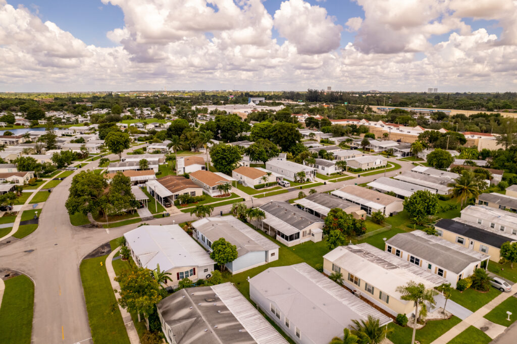 aerial view of mobile home park seller carry financing