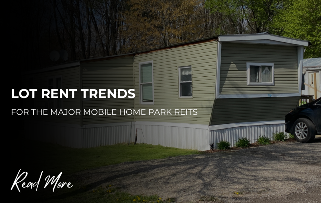 lot rent trends for major mobile home park reits