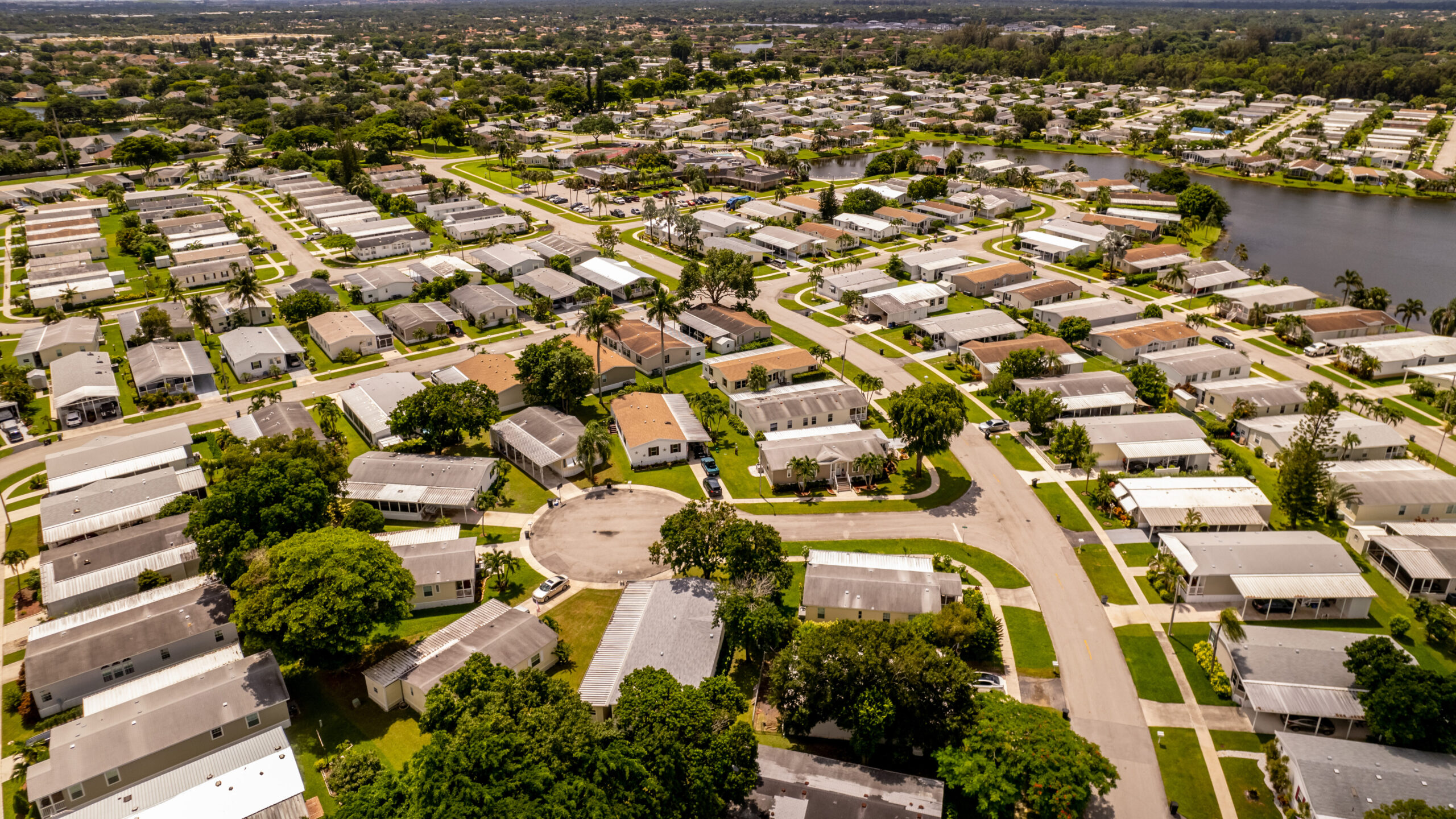 Drone photo mobile home trailer park