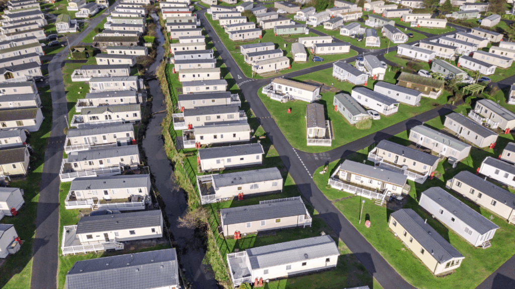 Mobile home park aerial view