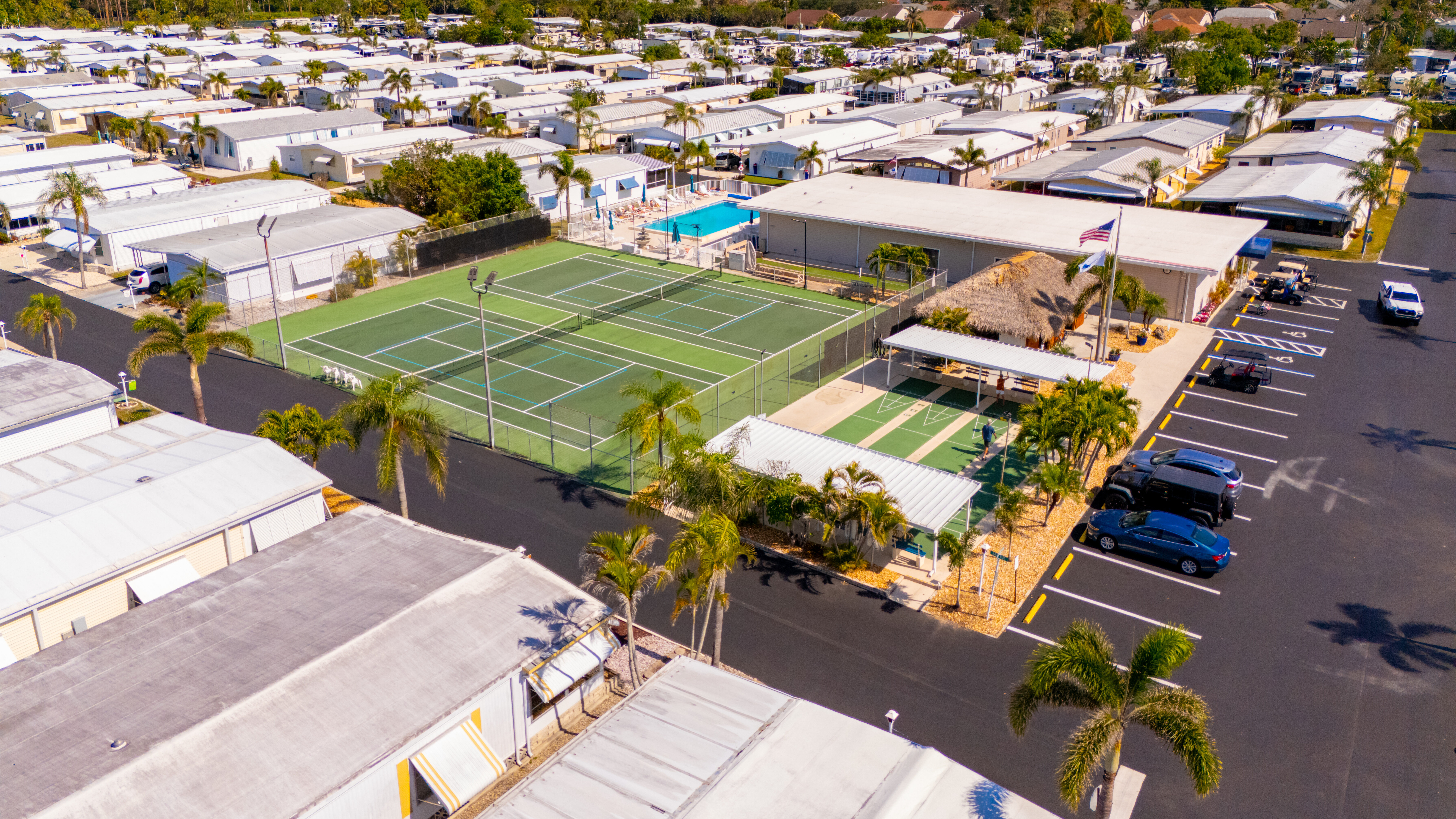 Sports courts at a mobile home park