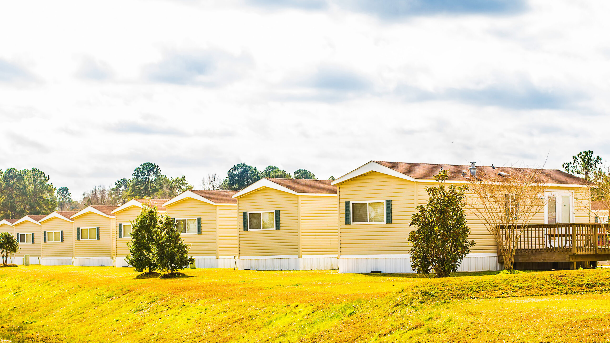 Row of Identical Mobile Homes