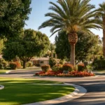 A well-kept mobile home park community, illustrating an article on mobile home park investing