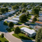 A well-kept mobile home park community, illustrating an article on mobile home park investing