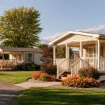 A well-kept mobile home park community, illustrating an article on mobile home park investing