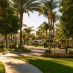 A well-kept mobile home park community, illustrating an article on mobile home park investing