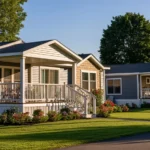 A well-kept mobile home park community, illustrating an article on mobile home park investing