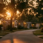 A well-kept mobile home park community, illustrating an article on mobile home park investing